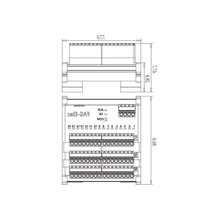 IP20、IO-Link Hub、NPN、16DI/DO configurable、Terminal module、00BS16S